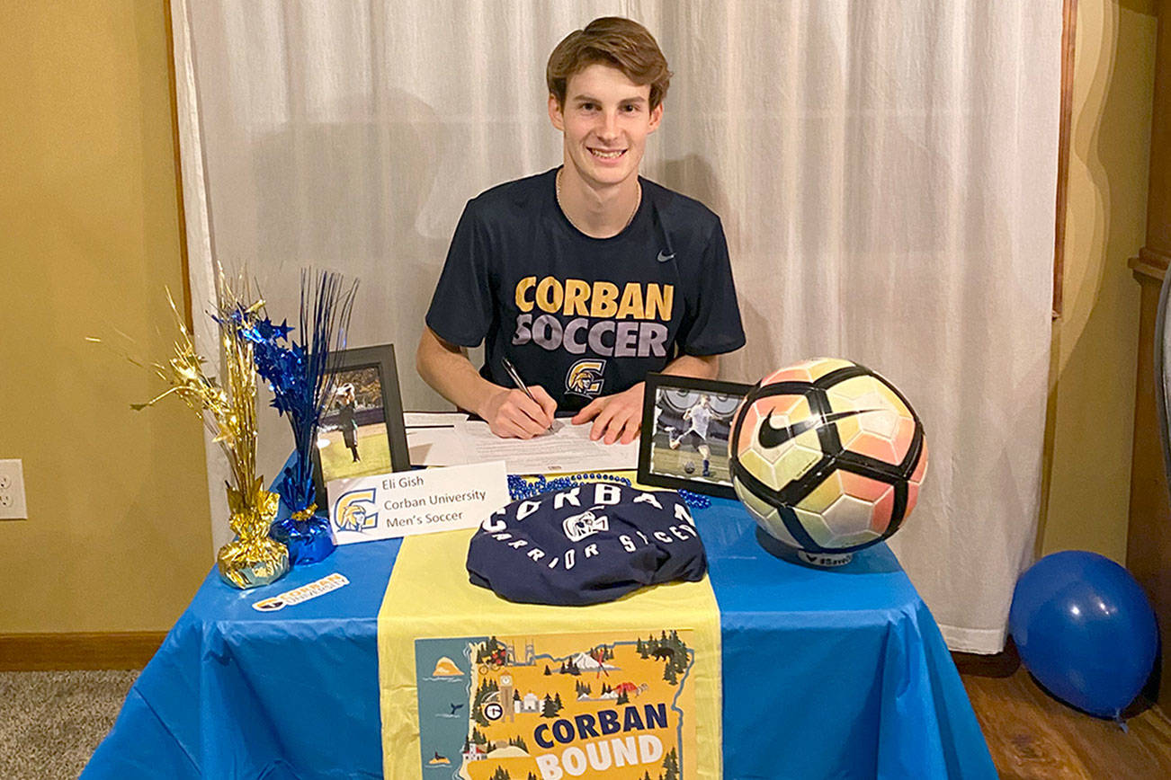Sequim senior Eli Gish has signed a letter of intent to play soccer at Corban University, an NAIA program in Salem, Ore.