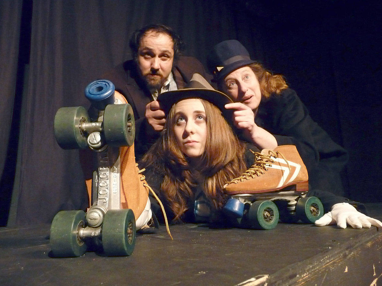 “And I, Pluto’s Only Cactus” is among the many offbeat plays staged at the Chameleon Theater. Appearing in the 2012 production were, from left, Jeremiah Morgan, Rosa Davies and Michelle Hensel. (photo courtesy The Chameleon Theater)