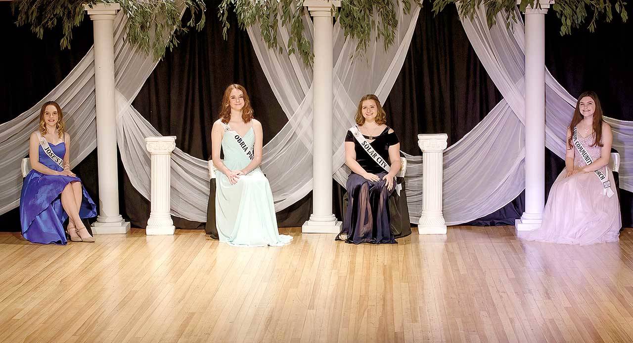 Royalty contestants for the Sequim Irrigation Festival include, from left, Zoee Kuperus, Sydney VanProyen, Hannah Hampton and Allie Gale. Sequim’s queen and court will be shown at 6 p.m. Saturday online at the festival’s Facebook page and website. (Keith Ross/Keith’s Frame Of Mind)