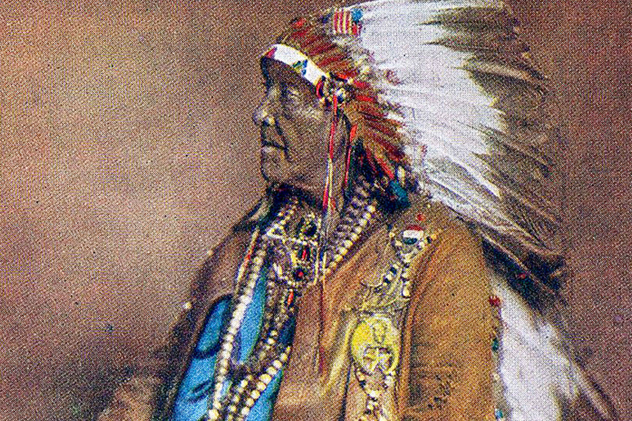 The picture on the frontispiece of Big Chief White Horse Eagle’s biography titled “We Indians — The Passing of a Great Race.”