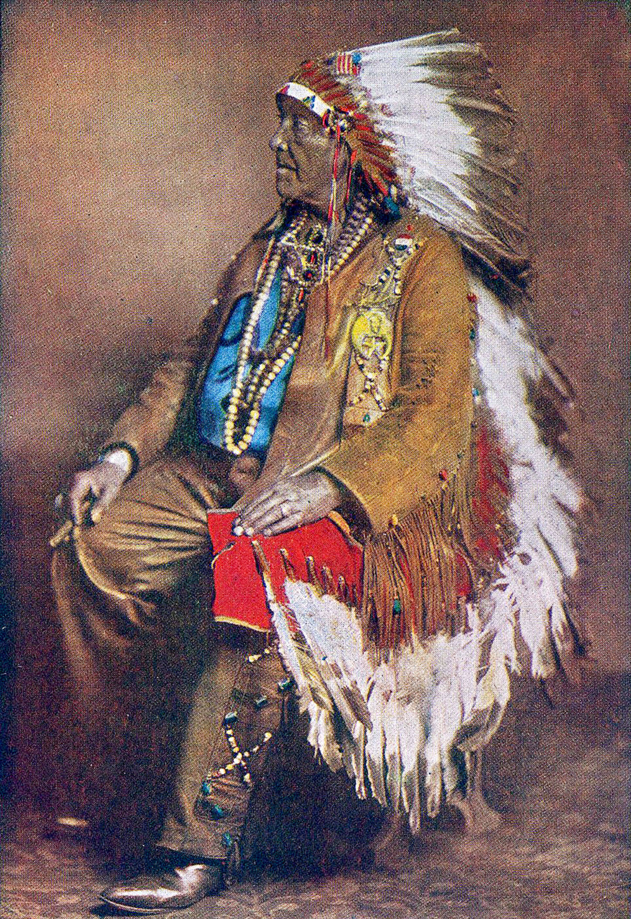 The picture on the frontispiece of Big Chief White Horse Eagle’s biography titled “We Indians — The Passing of a Great Race.”