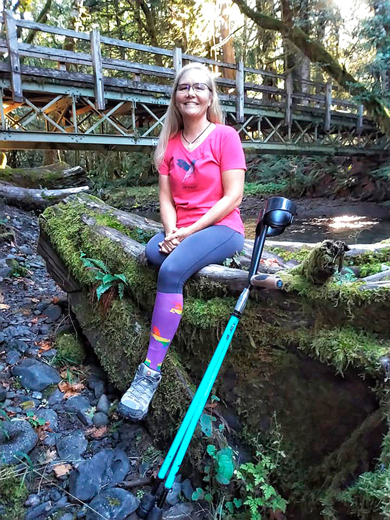 Photo courtesy of Colton McCoy Port Angeles amputee Dana Lawson is a survivor of multiple bouts of cancer and domestic violence. She plans to compete in the North Olympic Discovery Marathon in June to raise awareness for her group Unbounded Horizons, which helps domestic violence survivors heal through nature.