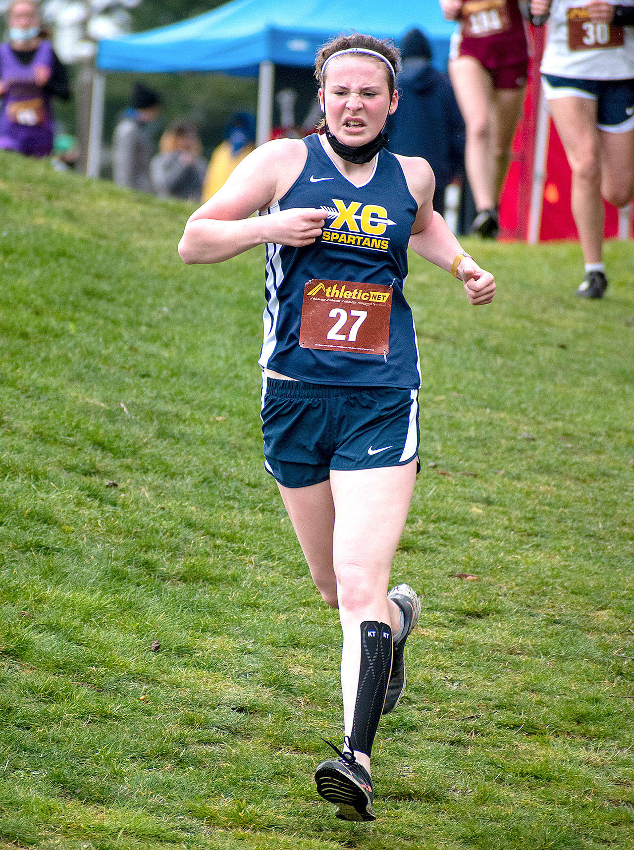 Forks’ Keira Johnson finished fifth in the 2B District 4 cross country meet in Rainier on Saturday. (Photo courtesy of Forks cross country)