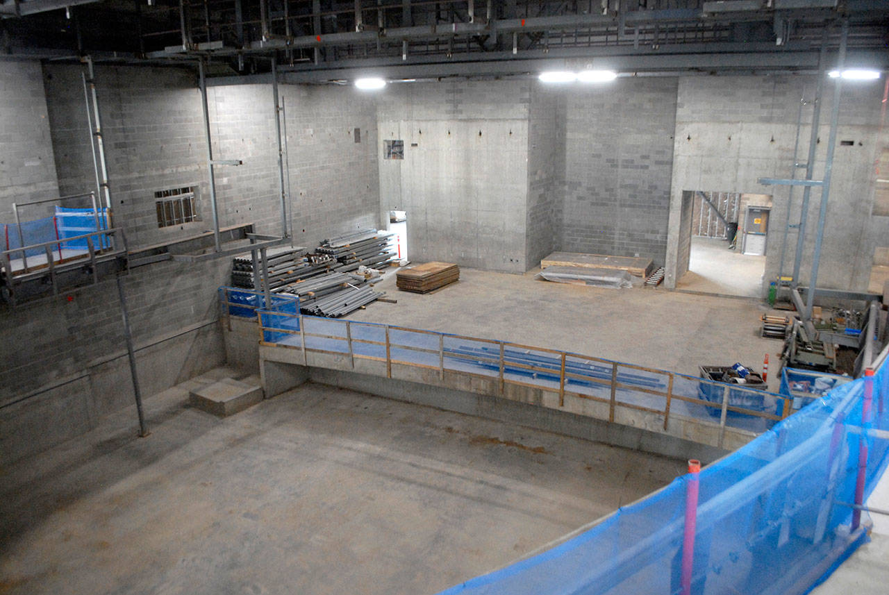 The concert stage will become a centerpiece to the Field Arts & Events Hall. (Keith Thorpe/Peninsula Daily News)