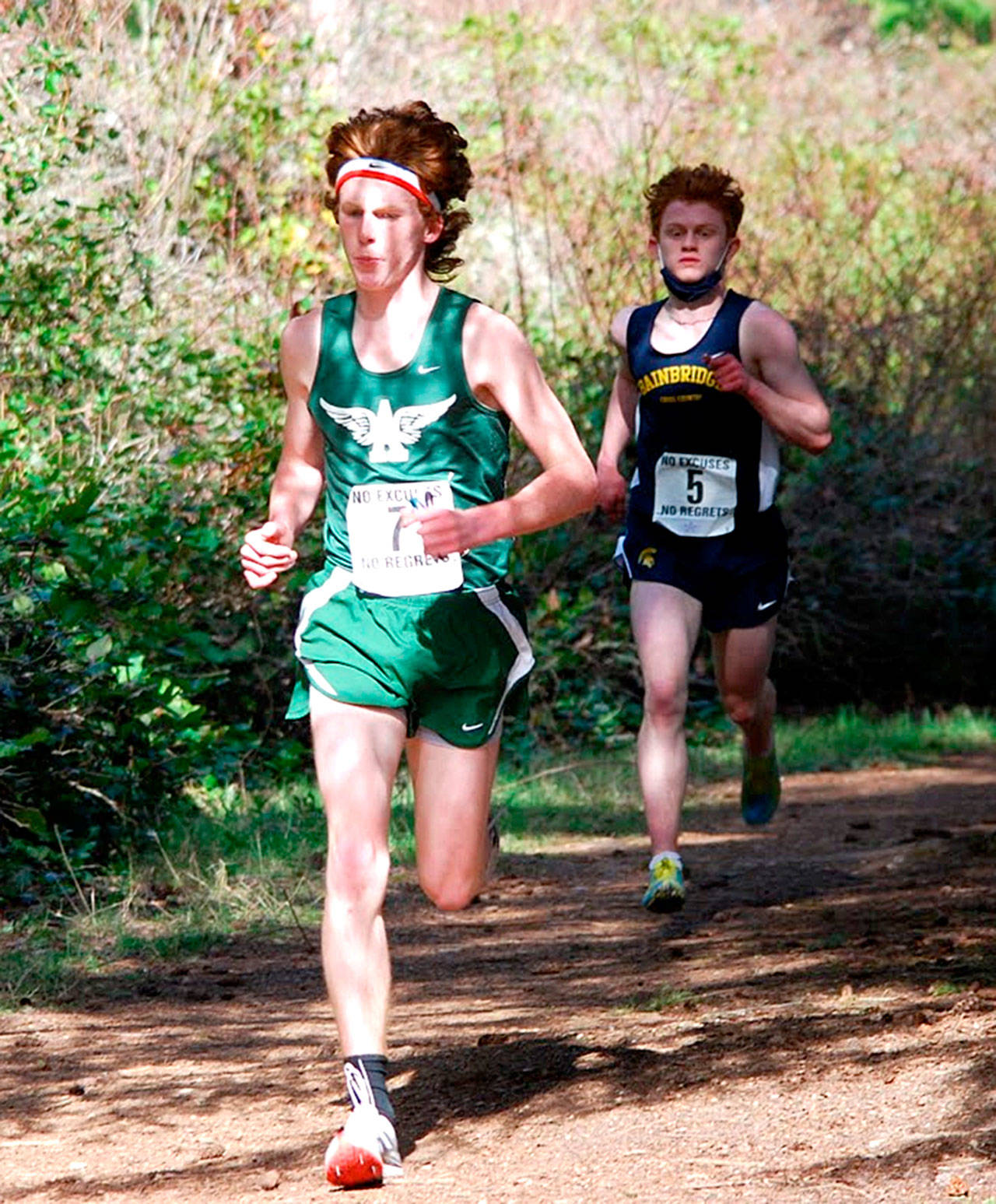 Port Angeles’ Jack Gladfelter finished fifth at the Northwest Region Cross Country championships, as the Roughrider boys ran to a regional title. (Rodger Johnson/Port Angeles Cross Country)