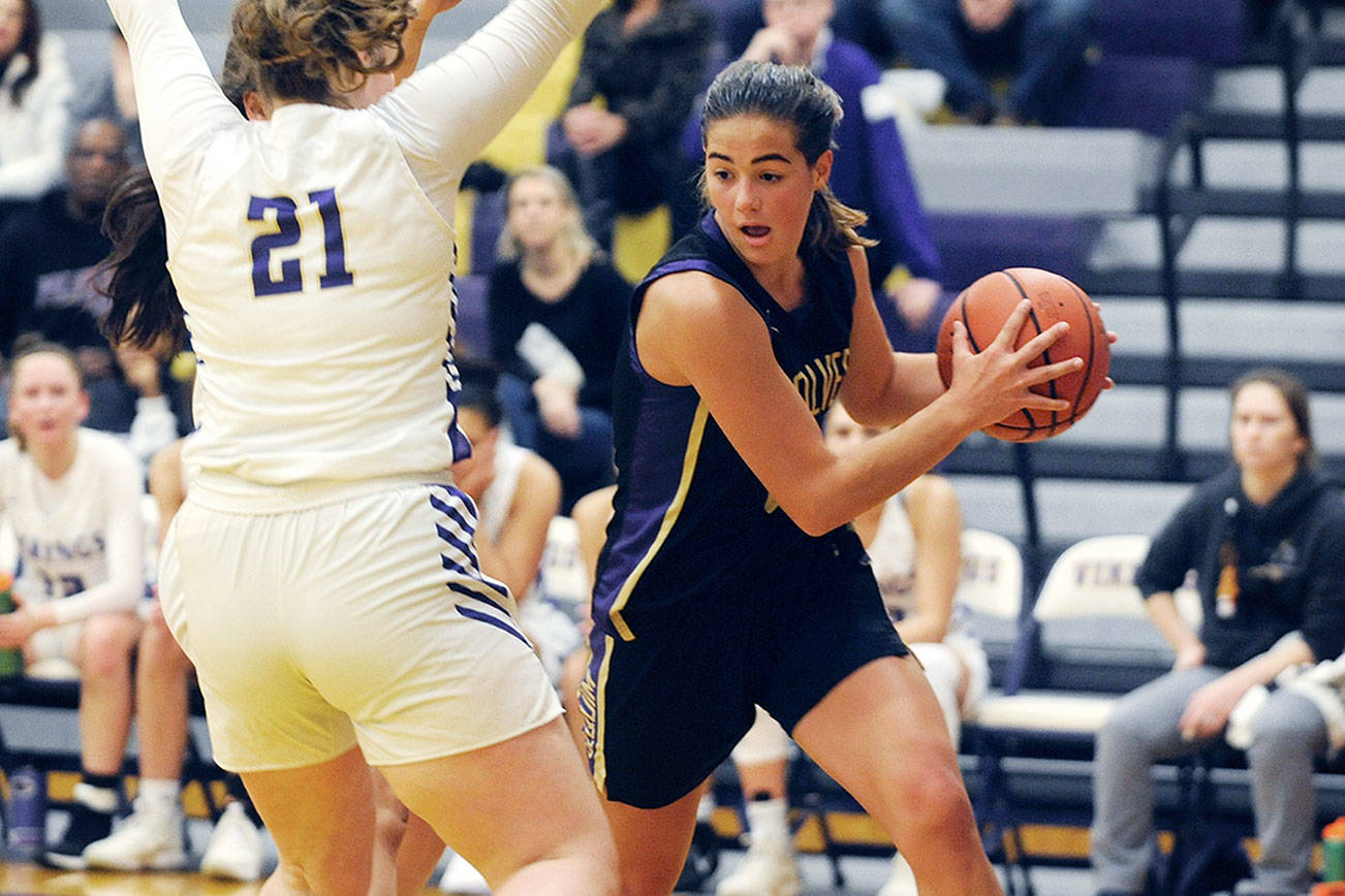 Sequim freshman Hope Glasser, right, will be counted on heavily by the Peninsula College women's basketball team this season. (Conor Dowley/Olympic Peninsula News Group)
