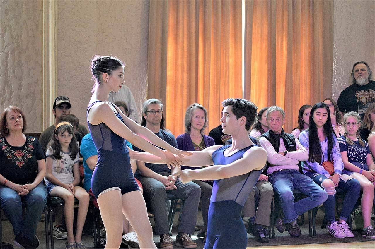 Ballet Victoria — whose dancers have included Julia Jones Whitehead and Tymin McKeown, seen in 2019 — is among the dozens of performing ensembles to appear in the 2021 Juan de Fuca Festival, a blend of in-person and virtual shows May 28-31. Passes for the virtual festival are on sale now. Tickets for in-person shows will be available later this month. For information about the festival and its COVID-19 safety protocols, see JFFA.org under the Festival menu; the Juan de Fuca Foundation office phone is 360-457-5411. (Diane Urbani de la Paz/Peninsula Daily News)