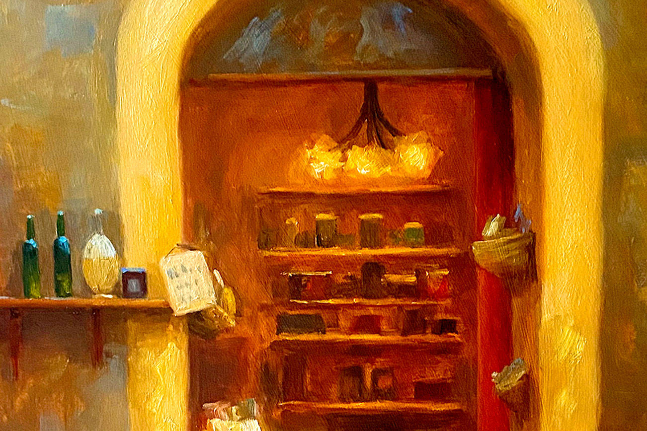 "Olive Oil Shop in Pienza" is one of the works of art by Stephanie K. Johnson featured at the Port Townsend Gallery this month.