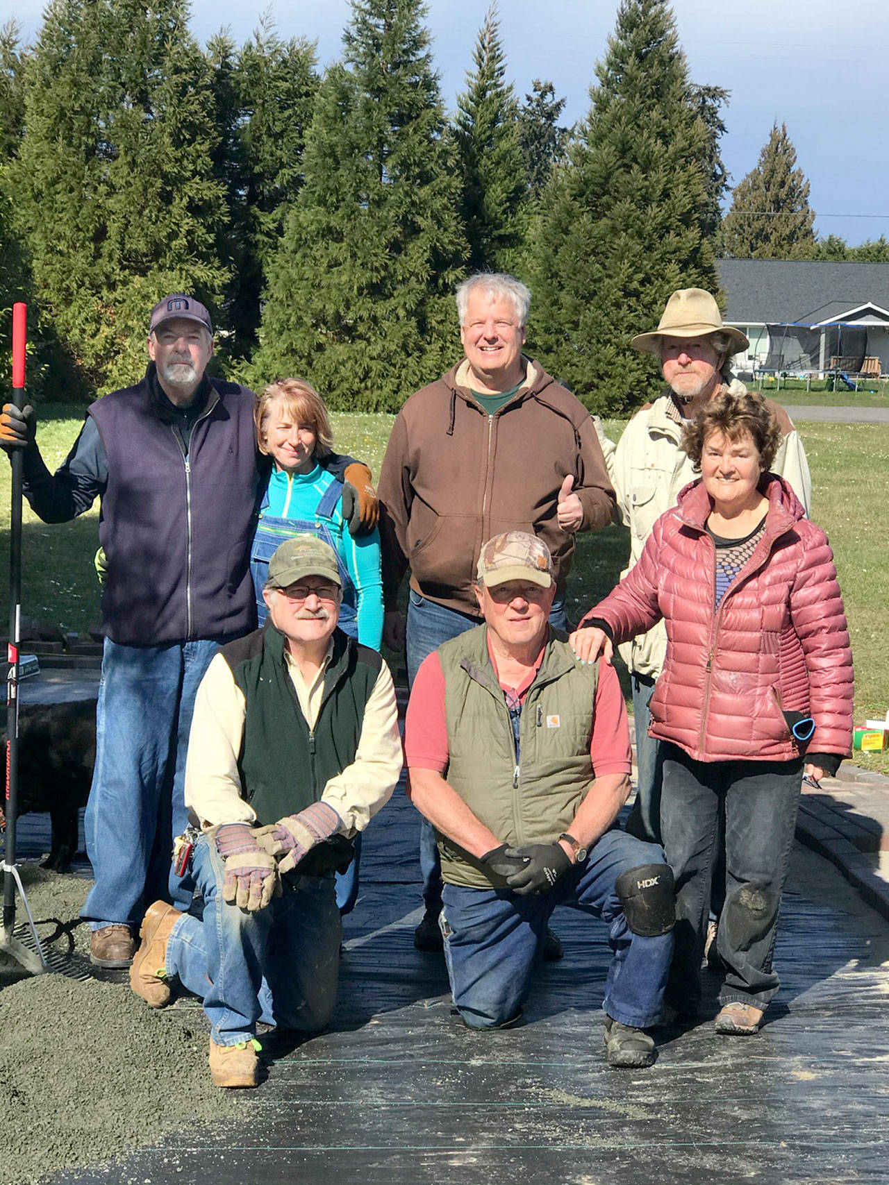 Friendship Garden construction team, pictured, back row, from left to right: Kevin Duffy, Nancy Duffy, Phil Zenner and Tom Massey; front row, from left to right: Brian Berardo, Lou Foldoe and Rose Prestipino.