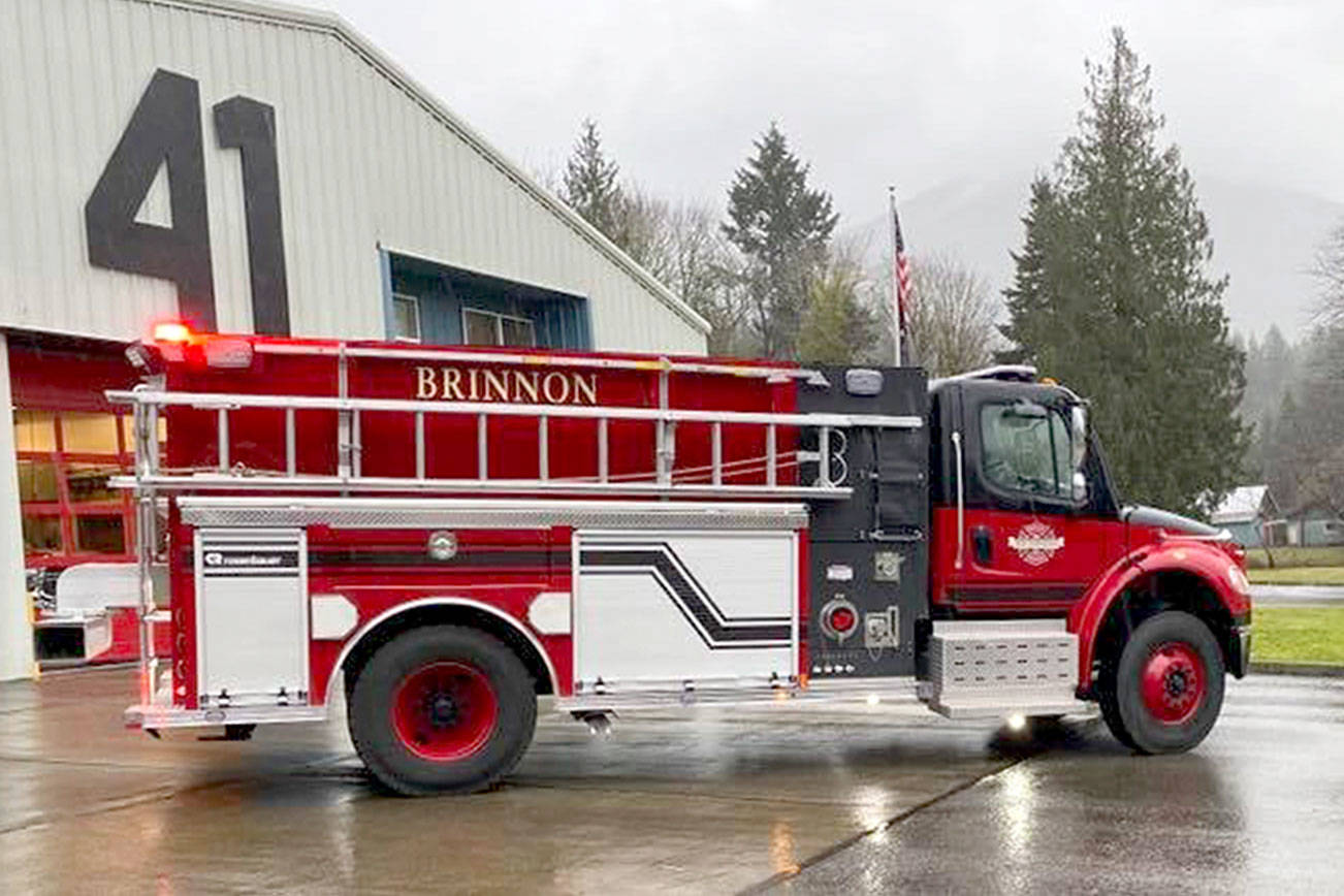 The Brinnon Fire Department acquired several new vehicles due to a $1.2 million bond that was approved by Brinnon Voters in 2019, including the 1,500 Rosenbauer pumper tender. (Brinnon Fire Department)