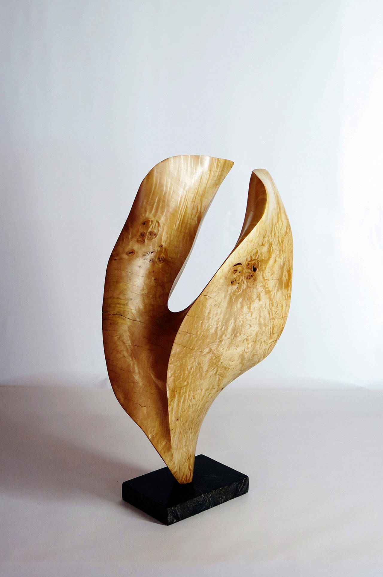 “Dynamic Balance of Light” is among the sculptures Randel Leek is showing at Northwind Art Gallery.