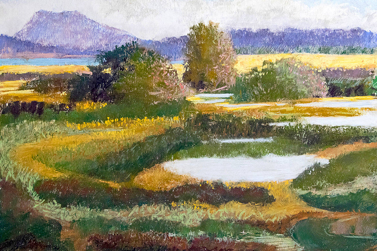 Fallow Fields are among the pastels by Scott Pascoe on display at Port Townsend Gallery.