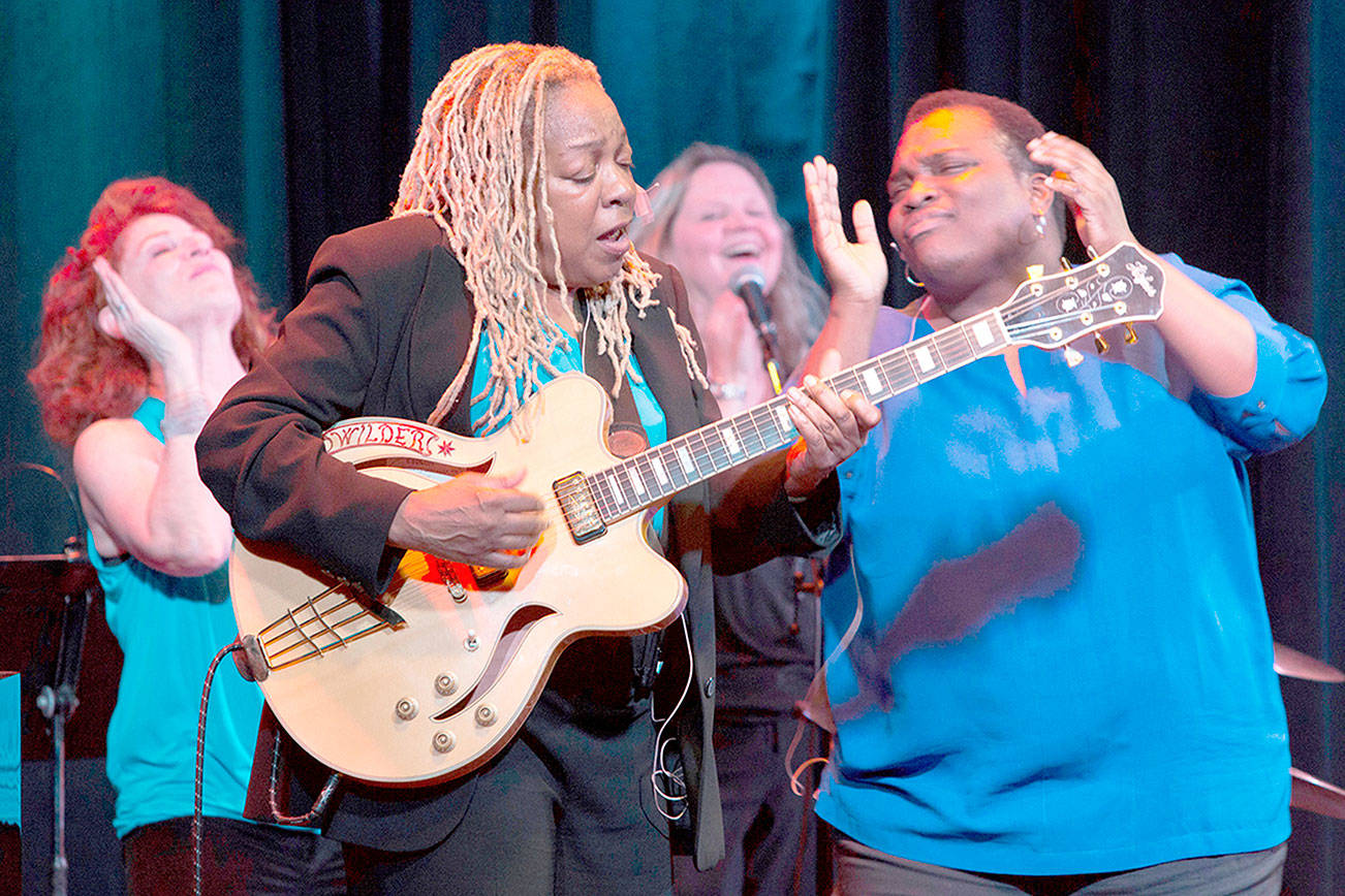 Blues Is a Woman, one of the bands in the Juan de Fuca Foundation Season Concerts series, features, from left, Pamela Rose, Pat Wilder, Daria Johnson and Kristen Strom. photo courtesy Blues Is a Woman