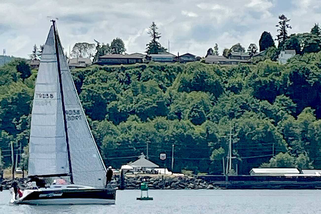 Gone with the Wind, with a Port Angeles crew, arrived first in the Performance Handicap Racing Fleet (PHRF) B class in the Pacific Northwest Offshore Yacht Race. (Rebecca Close)