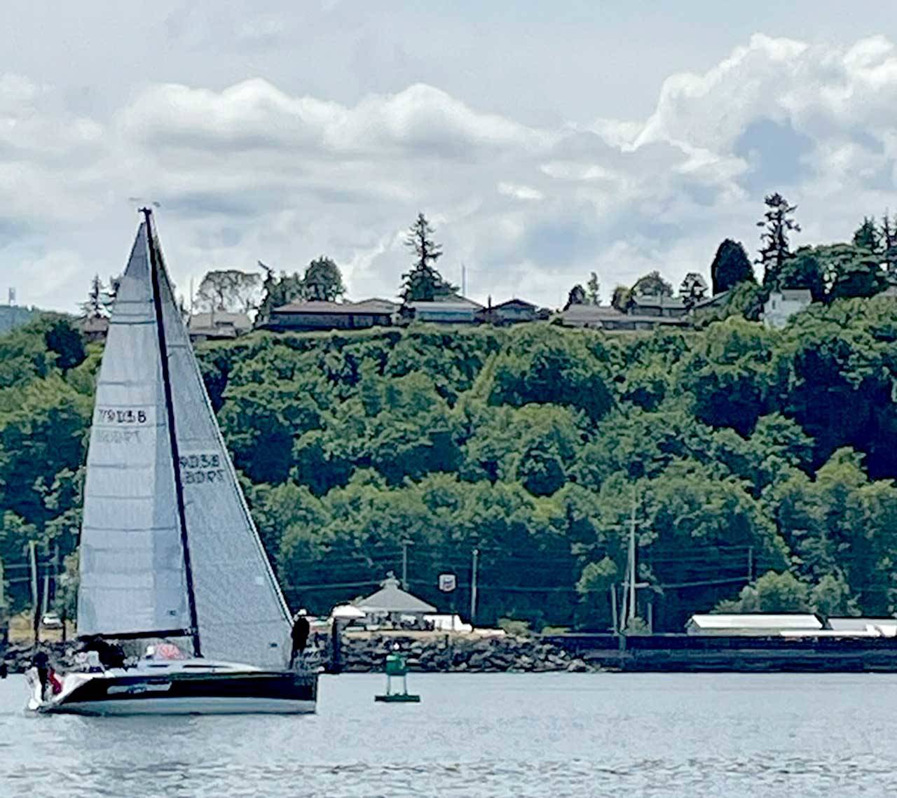 Gone with the Wind, with a Port Angeles crew, arrived first in the Performance Handicap Racing Fleet (PHRF) B class in the Pacific Northwest Offshore Yacht Race. (Rebecca Close)
