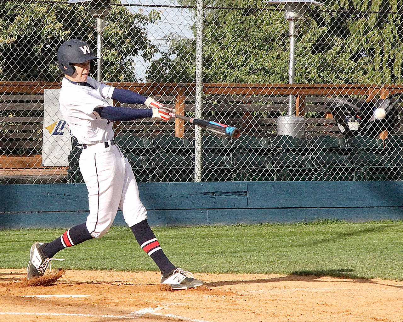 Wilder Senior’s Landon Seibel takes a cut in a game at Civic Field earlier this month. Wilder will host the Dick Brown Memorial Firecracker Classic at Civic Field beginning Thursday. (Dave Logan/for Peninsula Daily News)
