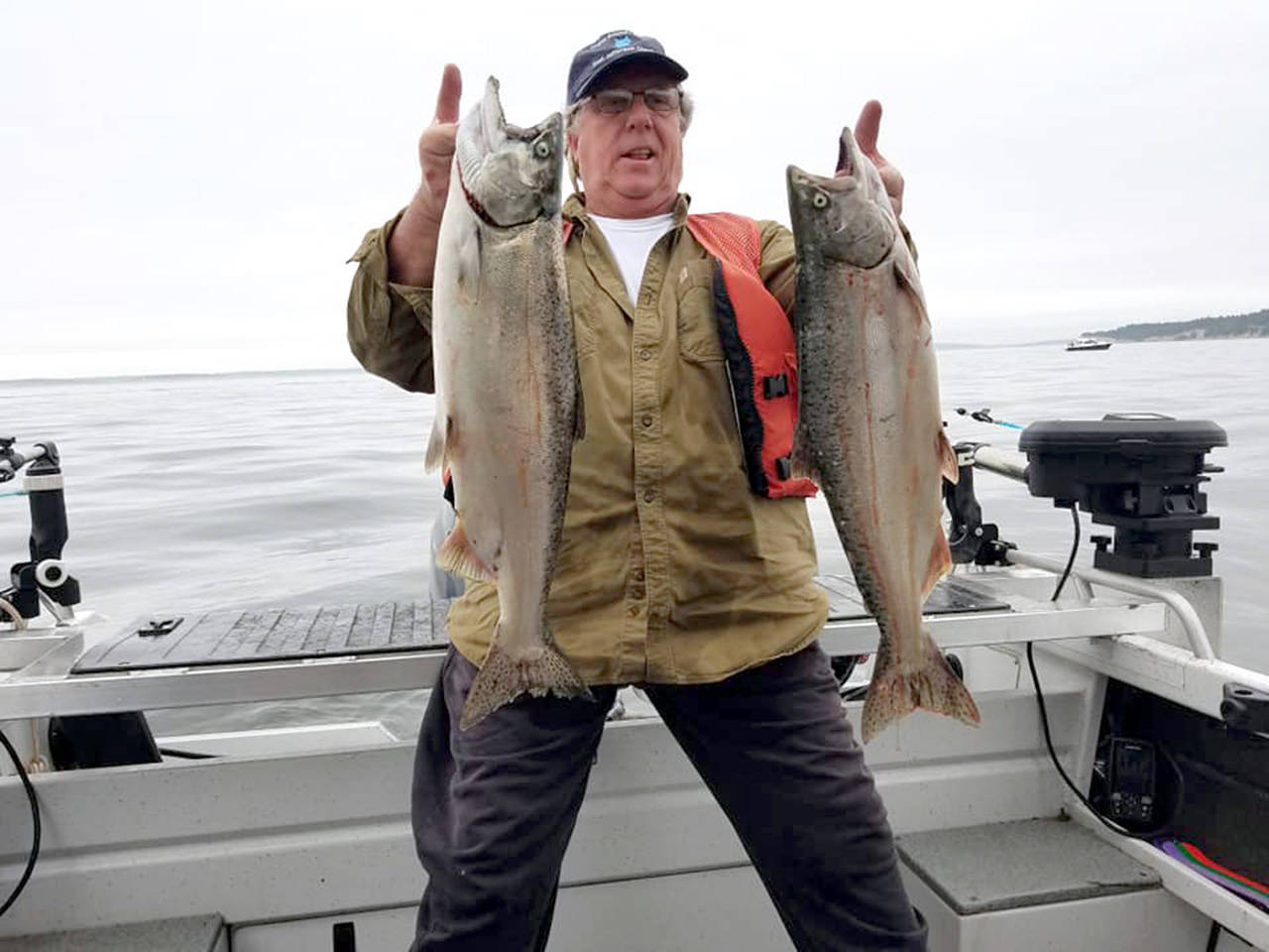 Port Townsend’s Don Arnett found success at Midchannel Bank on opening day of salmon season in Marine Area 9 (Admiralty Inlet). The chinook bite started hot and has cooled somewhat, but catches are still strong.