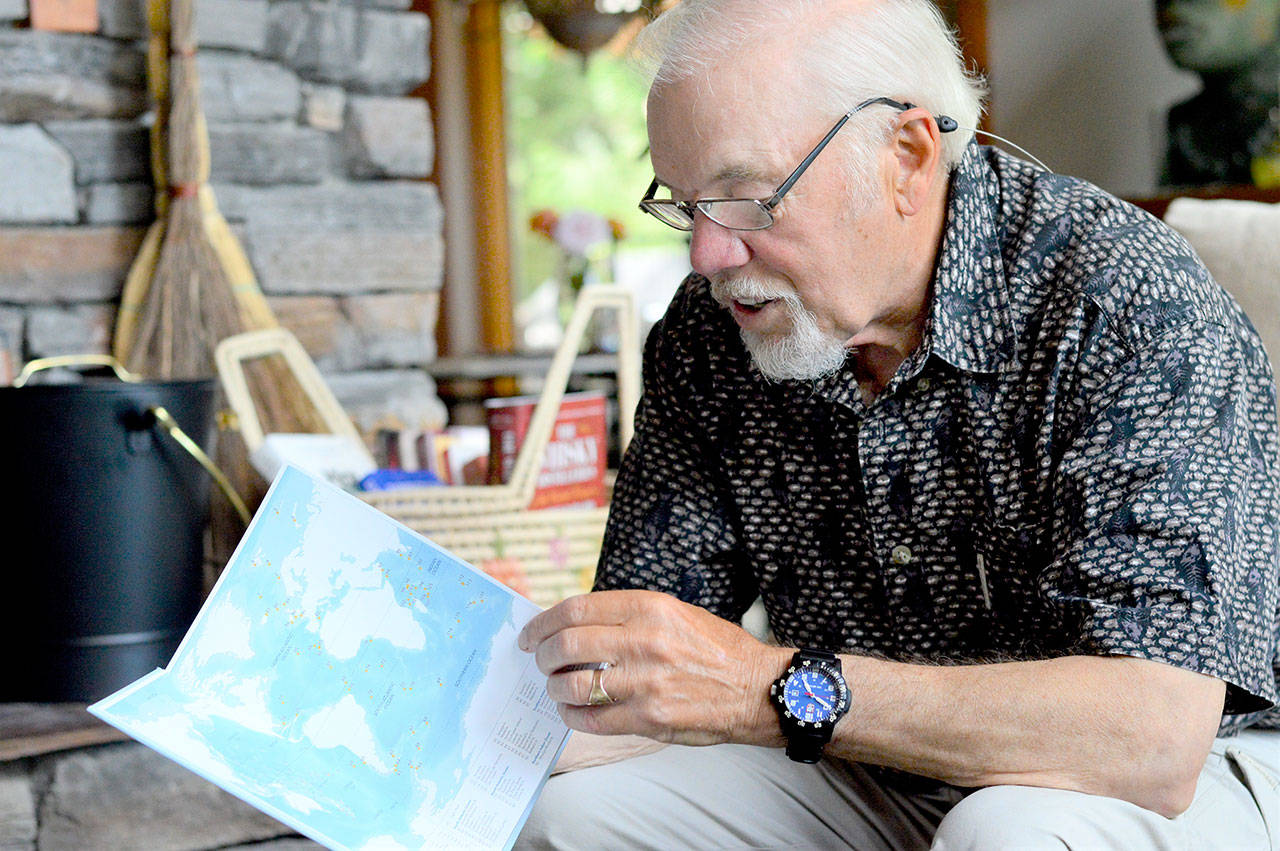 Having stayed home in Port Hadlock for the past 18 months, author and expedition guide Peter Harrison explores the avian world in his book, “Seabirds: The New Identification Guide.” (Diane Urbani de la Paz/Peninsula Daily News)