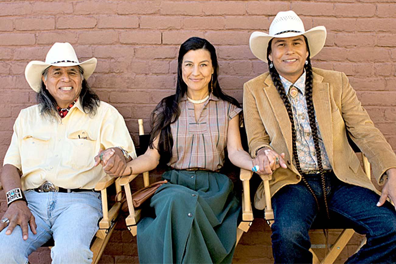 ”The Cherokee Word for Water,” co-produced and co-directed by Charlie Soap, left, and starring Kimberly Guerrero as Wilma Mankiller and Mo Brings Plenty as Soap, is the August Port Townsend Film Festival Pic available for streaming throughout this week. (Photo courtesy Port Townsend Film Festival via cw4w.com)
