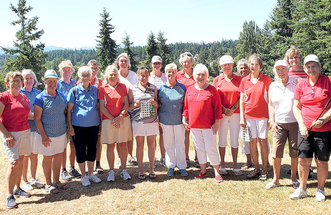 Members of the Port Townsend Women’s Golf Club and the Discovery Bay Women’s Golf Club held their memorial memorial scramble July 27. (Courtesy photo)