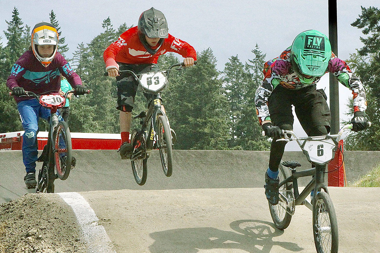 Lincoln Park BMX Track was the center for BMX racing in Western Washington over the weekend as the park hosted state qualifying races for the state championships in Spokane next month and Gold Cup qualifiers for a five-state regional championship in Richland in September. 
In the 14 Expert class are No. 10 Josiah Ringstad of Port Orchard, #63 Cash Coleman of Port Angeles and in the lead, No. 6 Jackson Beal of Port Townsend.
