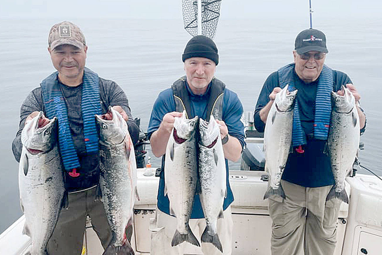 The Olympic Chapter of Salmon For Soldiers hosted 77 service veterans on 34 volunteer skippered fishing boats during last Sunday's Summer Salmon Slammin' event in the waters off Sekiu. Fishing was red-hot across the board as veterans enjoyed a day out on the Strait of Juan de Fuca.