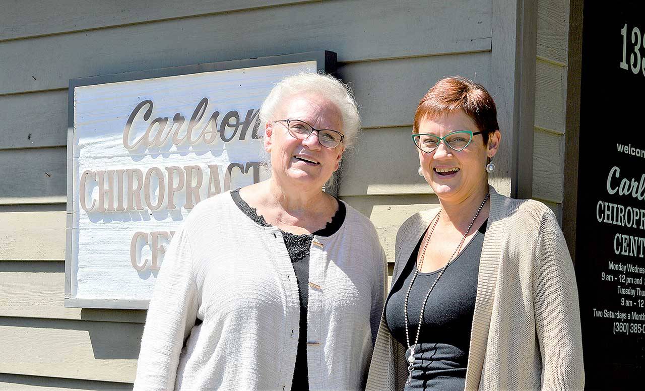 Dr. Janel Carlson, left, and her daughter, Dr. Melissa Carlson, are celebrating the 50th anniversary of their family clinic in Uptown Port Townsend. (Diane Urbani de la Paz/Peninsula Daily News)