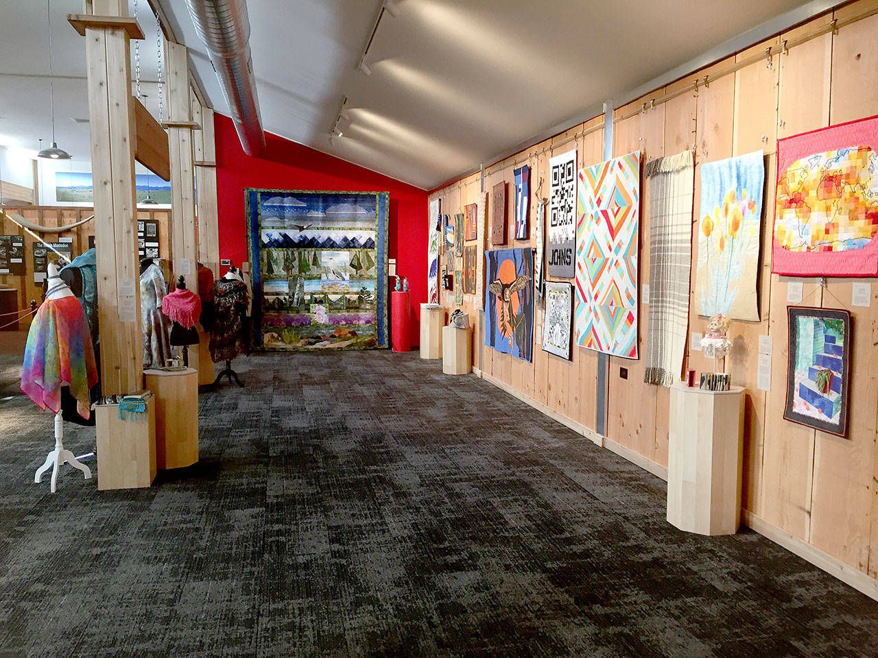 Entry deadline for the 16th-annual North Olympic Fiber Arts Festival Exhibition is Sept. 7. Pictured here is the 2019 exhibition at Sequim Museum & Arts. Submitted photo