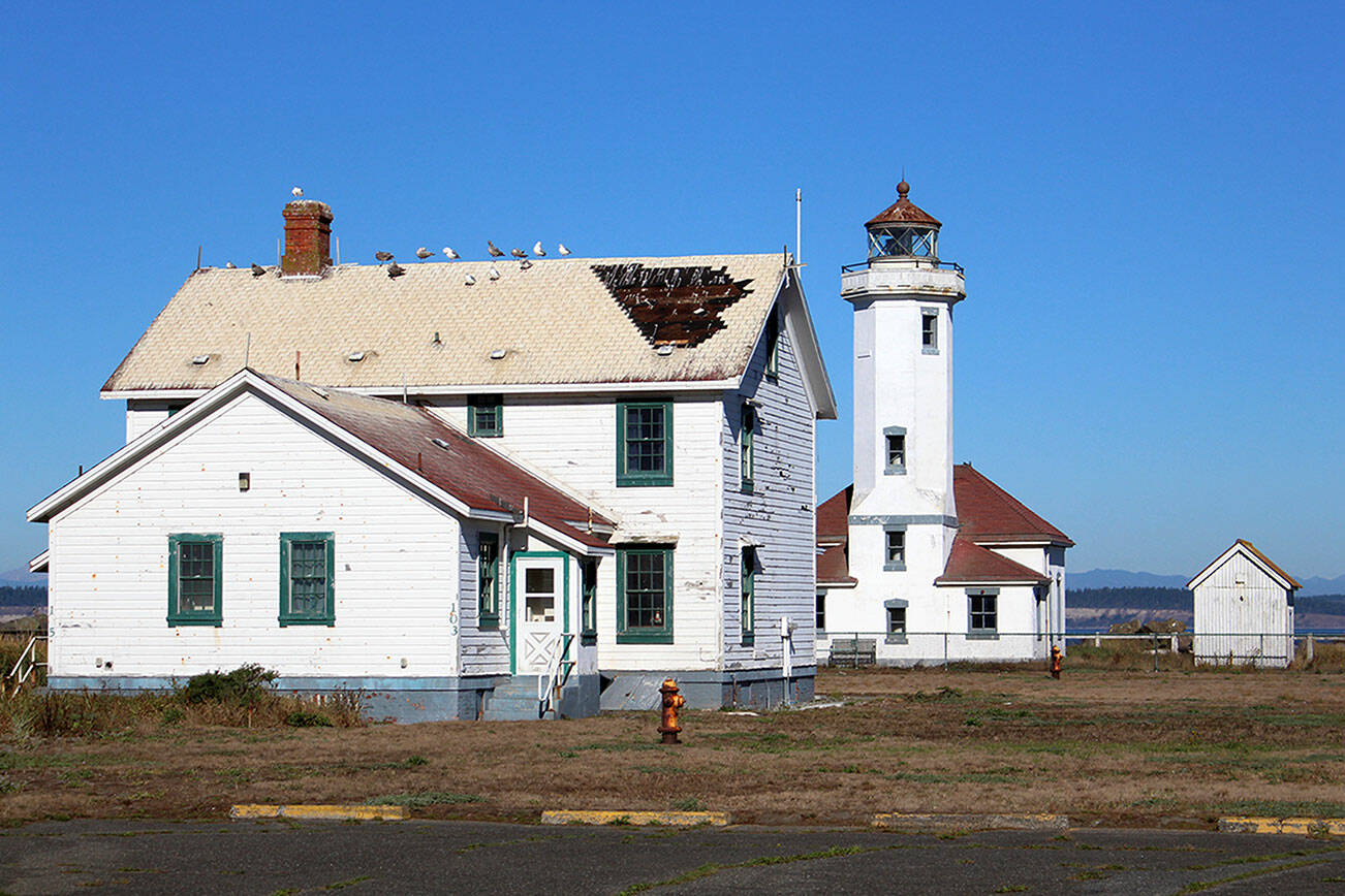 The U.S. Lighthouse Society is hosting a kickoff event at 3 p.m. Tuesday at the Point Wilson Lighthouse to highlight the next phase of renovations for the lighthouse and its two dwellings. (Zach Jablonski/Peninsula Daily News)