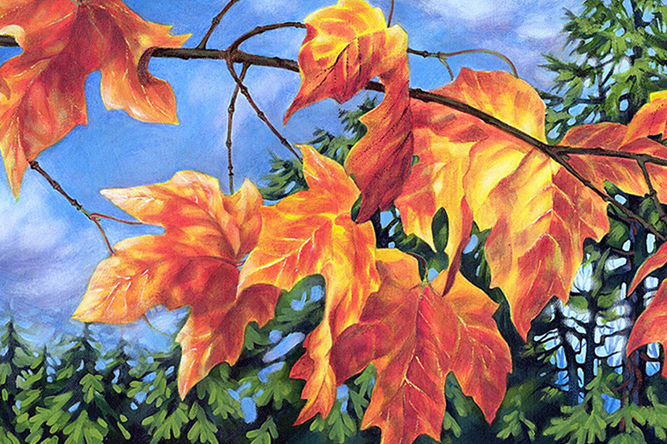 Blaze Maple by Susan  Noyes is among the paintings on display at Blue Whole Gallery.