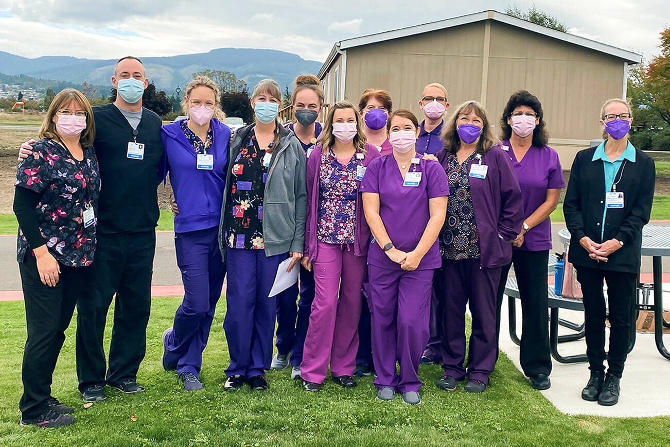 Infusion team members, from left to right, LeAnn Johnson, Shawn Gould, Jenni Sayles, Julie Larson, Kate Sayles, Nicole Janssen, Janelle Umbarger, Amber Frehner, Cheryl Mingee, Melinda Straub, Deanna Piper and Marcia Limoges.