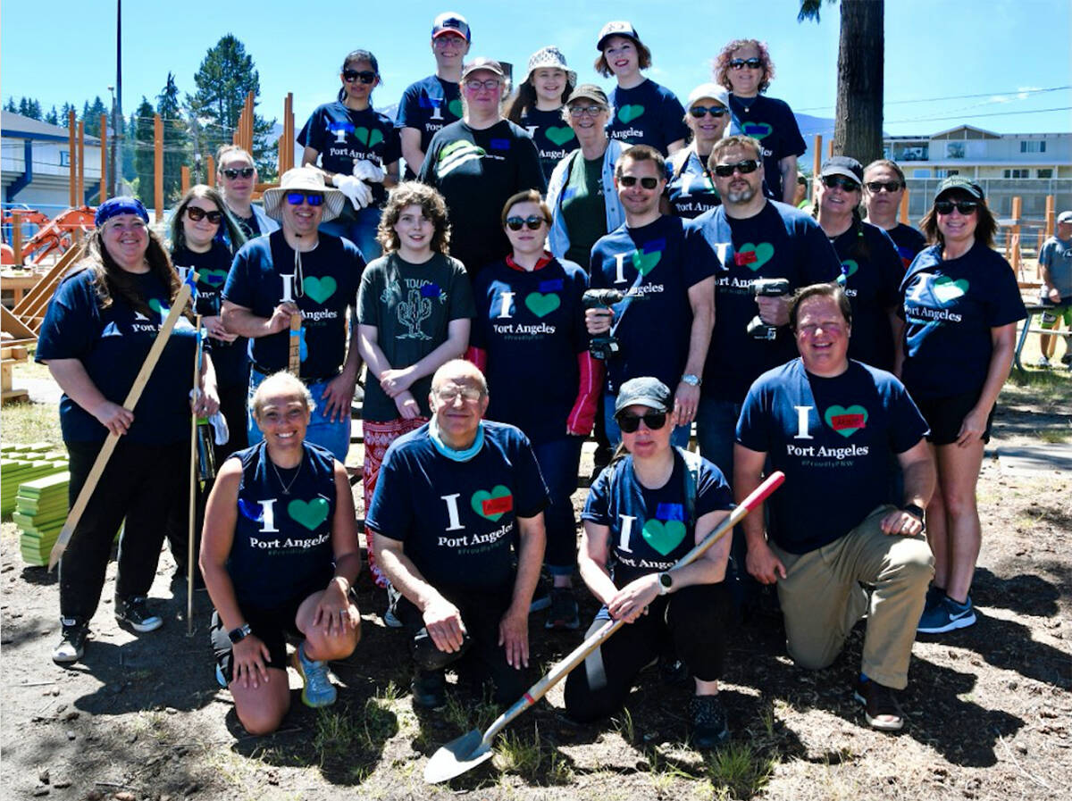 First Fed volunteers at the Dream Playground community build, Port Angeles.
