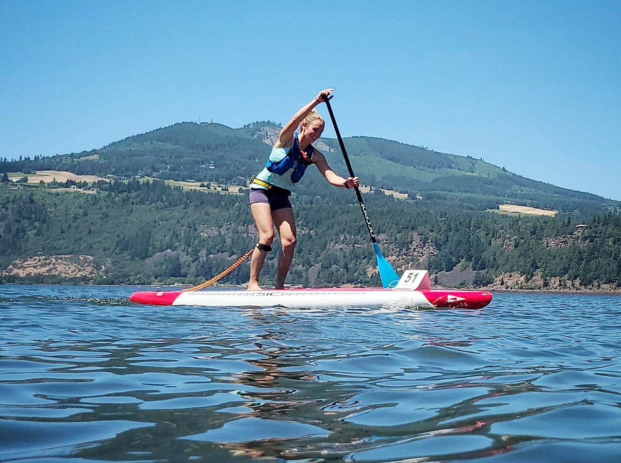 Hannah Nelson plans to attempt to cross the Strait of Juan de Fuca on a paddleboard today. (Submitted photo)