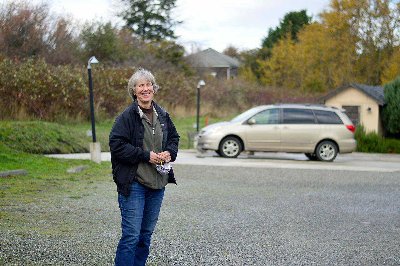 Sandy Tweed and the “safe park” team at the Quimper Unitarian Universalist Fellowship in Port Townsend hope to turn their parking lot off 22nd Street into a refuge for women living in their cars. (Diane Urbani de la Paz/Peninsula Daily News)
