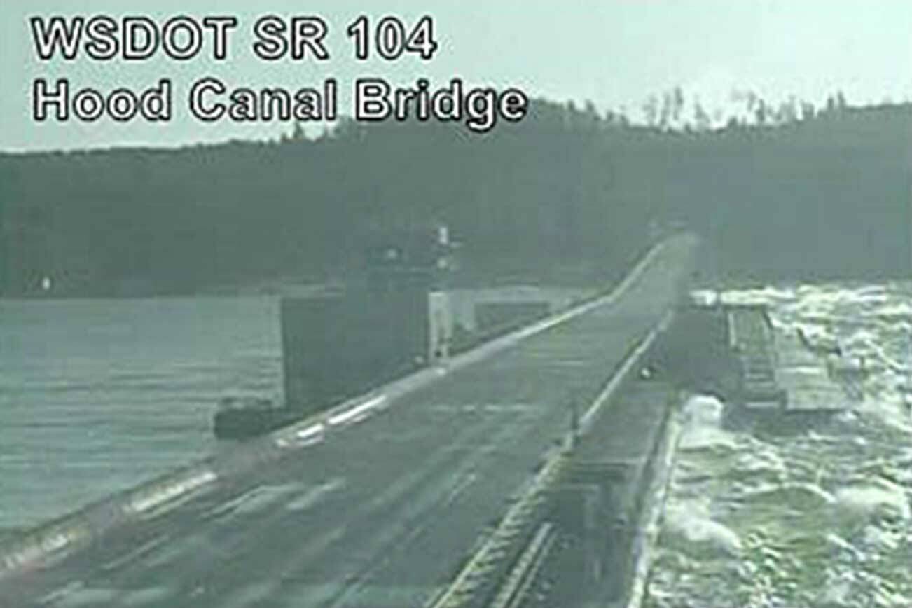 The Hood Canal bridge was closed Tuesday morning due to high winds. (WSDOT)