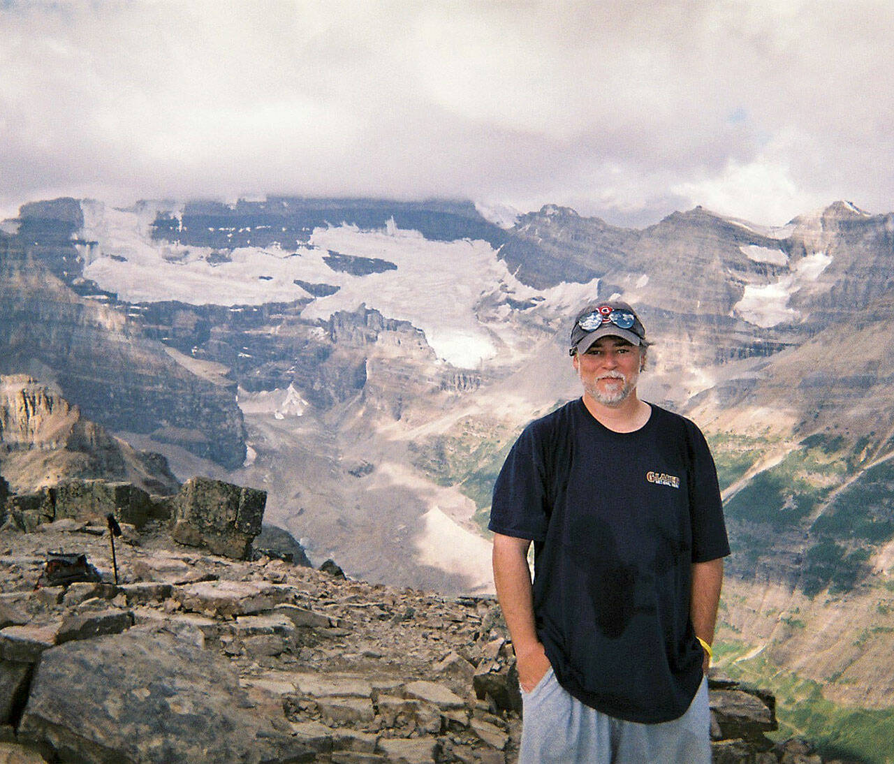 Pierre LaBossiere on top of 9,000-foot Fairview Summit in Banff National Park, Alberta in 2008.