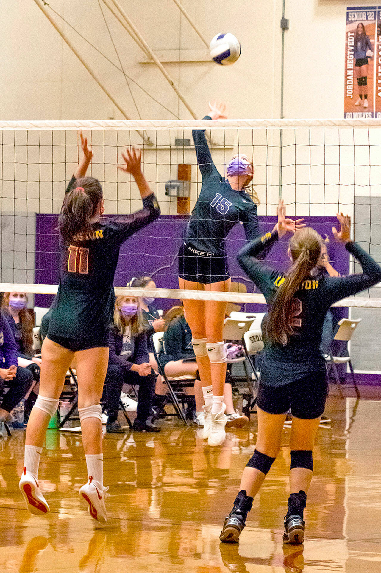 Sequim hitter Kendall Hastings was named to the Olympic 2A League all-league first team for volleyball. (Emily Matthiessen/Olympic Peninsula News Group)