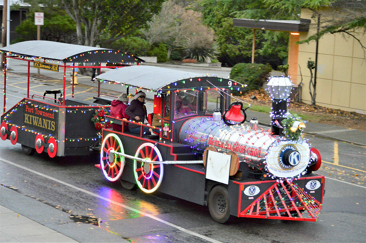 The Kiwanis Choo Choo will pass through Uptown and downtown Port Townsend, sounding its freight train-like horn this Saturday and December 11.  (Diane Urbani de la Paz / Peninsula Daily News)