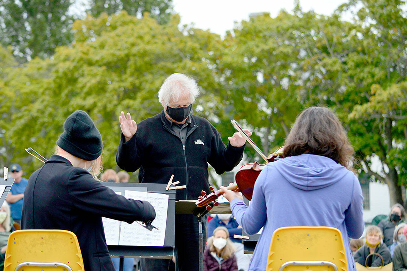 Retired Port Angeles High School orchestra director Ron Jones was among the coaches at last summer’s YEA Music! camps at Fort Worden State Park. (Diane Urbani de la Paz/Peninsula Daily News)