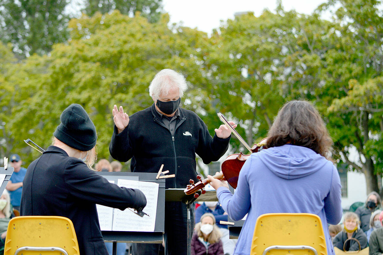 Retired Port Angeles High School orchestra director Ron Jones was among the coaches at last summer’s YEA Music! camps at Fort Worden State Park. (Diane Urbani de la Paz/Peninsula Daily News)