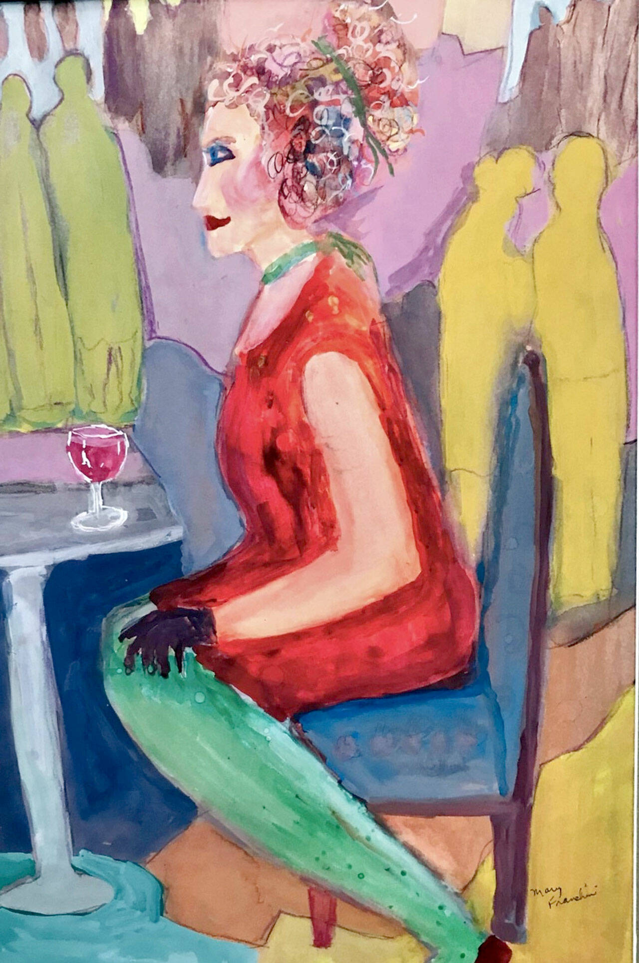 Let Me Tell You Why by Mary Franchini can be seen at the Blue Whole Gallery.