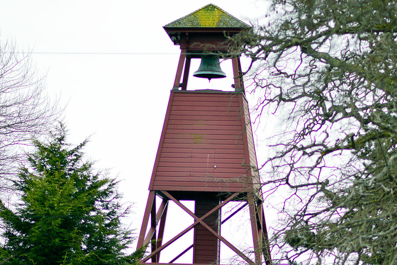 Port Townsend’s Fire Bell Tower stands over a city park that will soon receive some $15,000 in landscaping thanks to a donation accepted this week. (Diane Urbani de la Paz/Peninsula Daily News)