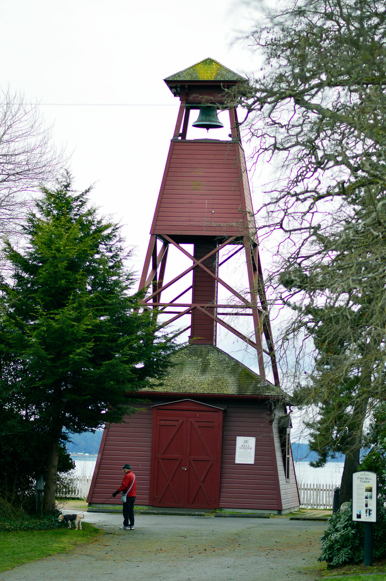 Port Townsend’s Fire Bell Tower stands over a city park that will soon receive some $15,000 in landscaping thanks to a donation accepted this week. (Diane Urbani de la Paz/Peninsula Daily News)