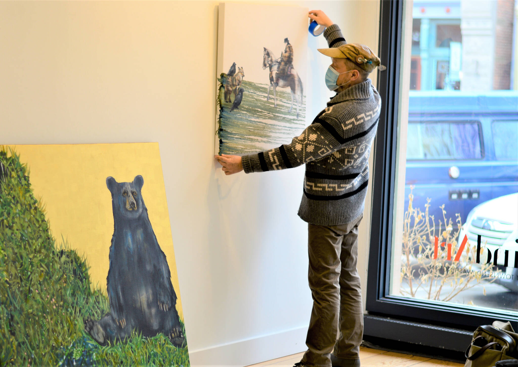 Todd Horton has installed his new exhibition, "Mystic West," at Port Townsend's Grover Gallery. The show includes six afternoons of live painting by the artist, this weekend and in February and March. Diane Urbani de la Paz/Peninsula Daily News