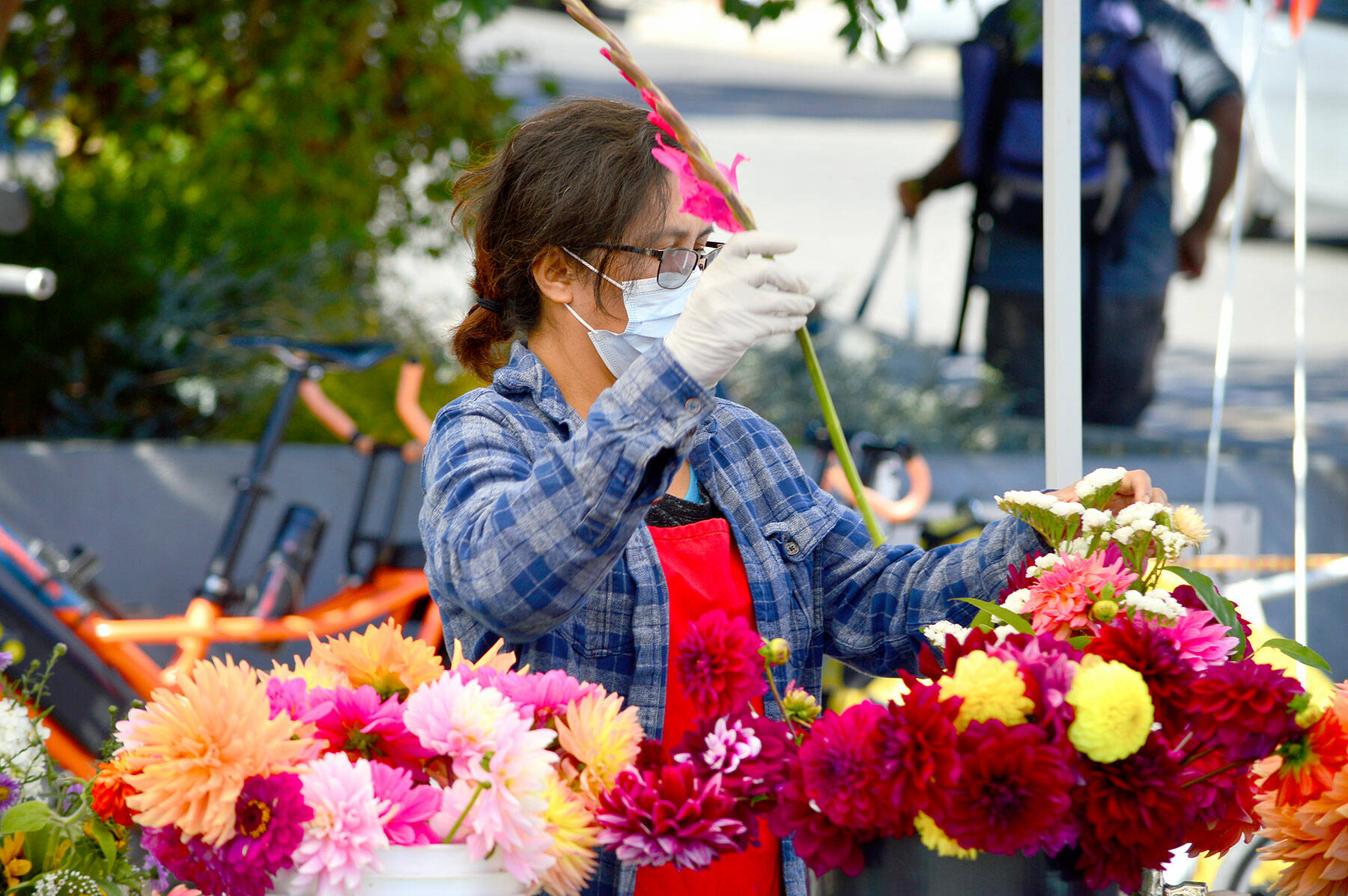 Amie Rodriguez Albaugh of Amies Garden outside Sequim was among the vendors in 2021 at the Port Townsend Farmers Market. The Jefferson County Farmers Markets organization has opened a startup fund for people of color interested in vending at the 2022 markets in Port Townsend or Chimacum. (Diane Urbani de la Paz/Peninsula Daily News)