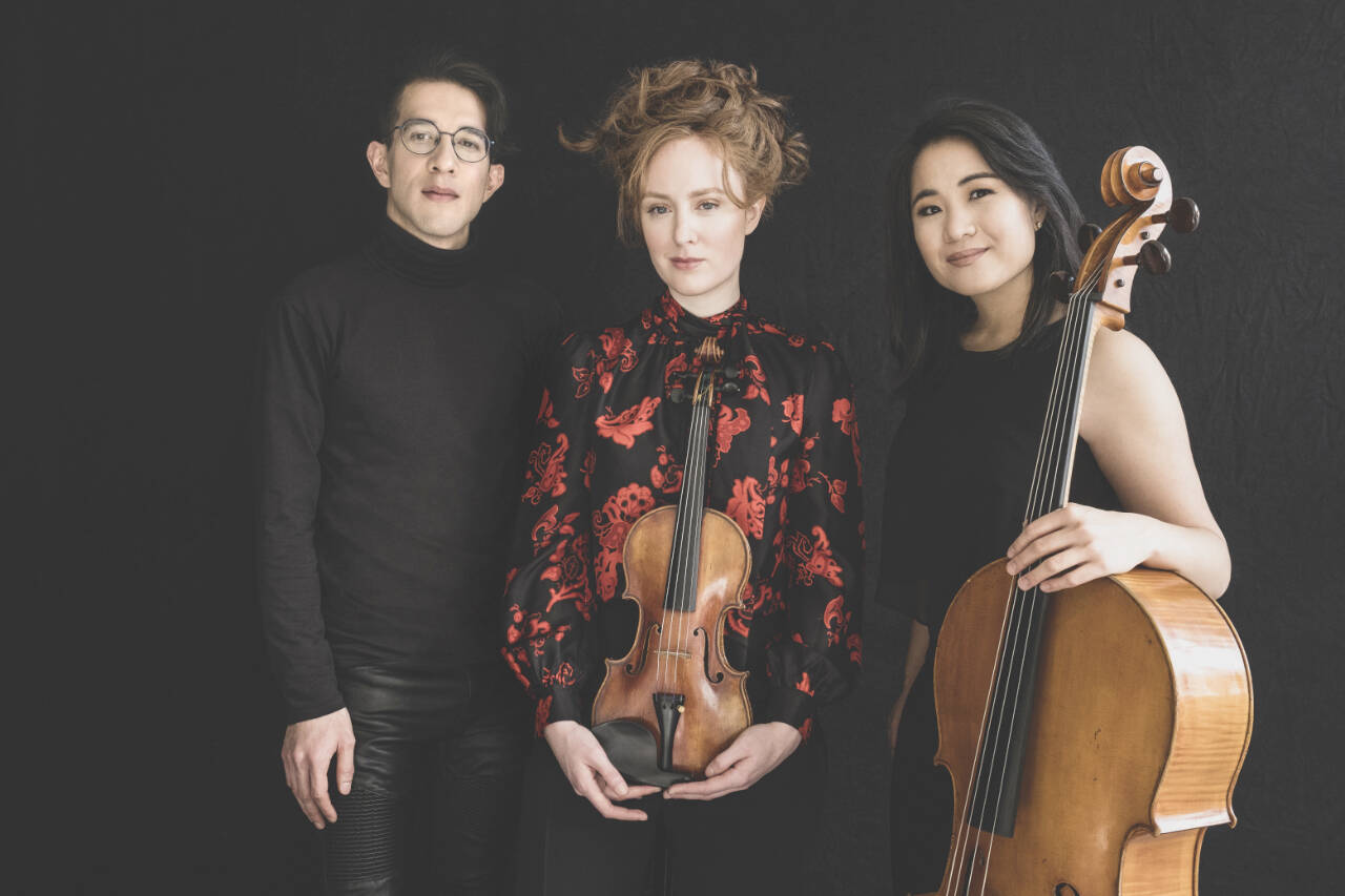 The Boston-based Merz Trio arrives in Port Townsend this weekend for a Sunday afternoon concert at Fort Worden's Wheeler Theater. From left are Lee Dionne, Brigid Coleridge and Julia Yang. (Dario Acosta)