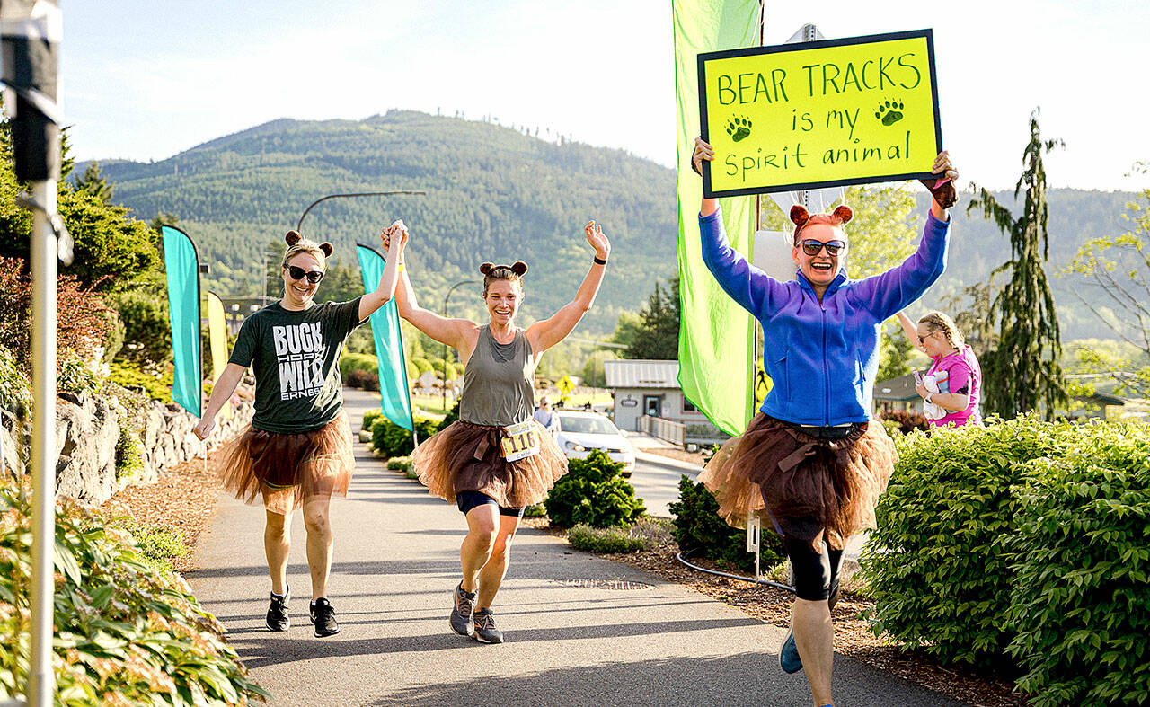 Members of the Bear Tracks team compete at the third Frosty Moss Relay Race in May 2021. A total of 44 teams competed in the event held by Peninsula Adventure Sports. (Matt Sagen/Cascadia Films)