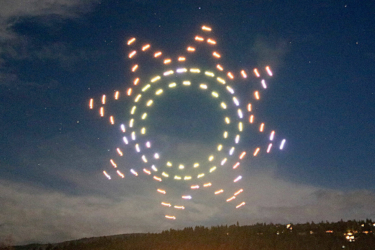 Firefly Drone Company will fly its 100 drones starting at 7 p.m. Saturday for a 15 minute presentation near Carrie Blake Community Park for the third Sequim Sunshine Festival. Photo courtesy City of Sequim
