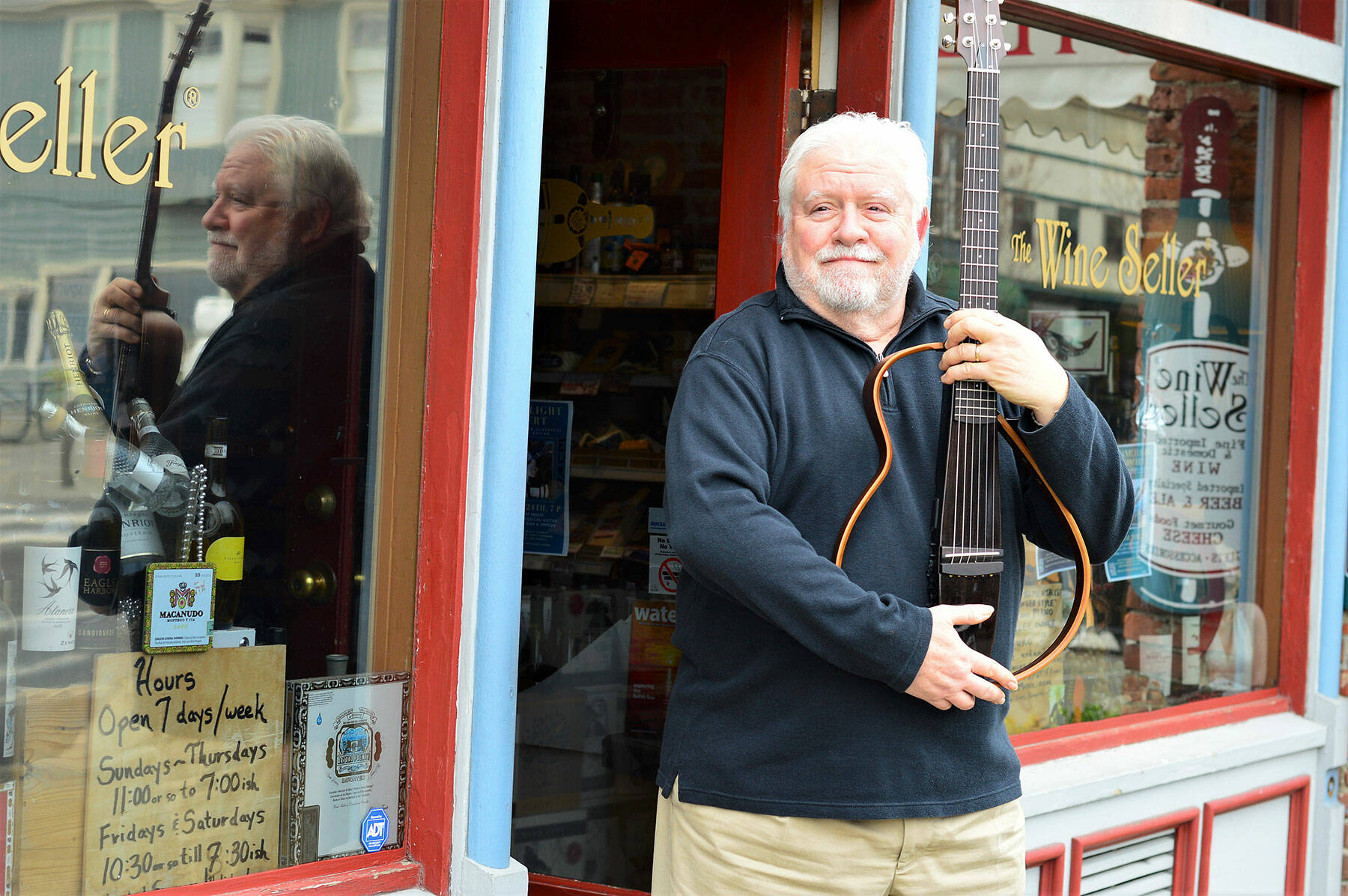 Guitarist Joe Euro, aka the Wine Seller of downtown Port Townsend, will give this Thursday’s Candlelight Concert in person at Trinity United Methodist Church. Proceeds will benefit Bayside Housing & Services. (Diane Urbani de la Paz/Peninsula Daily News)