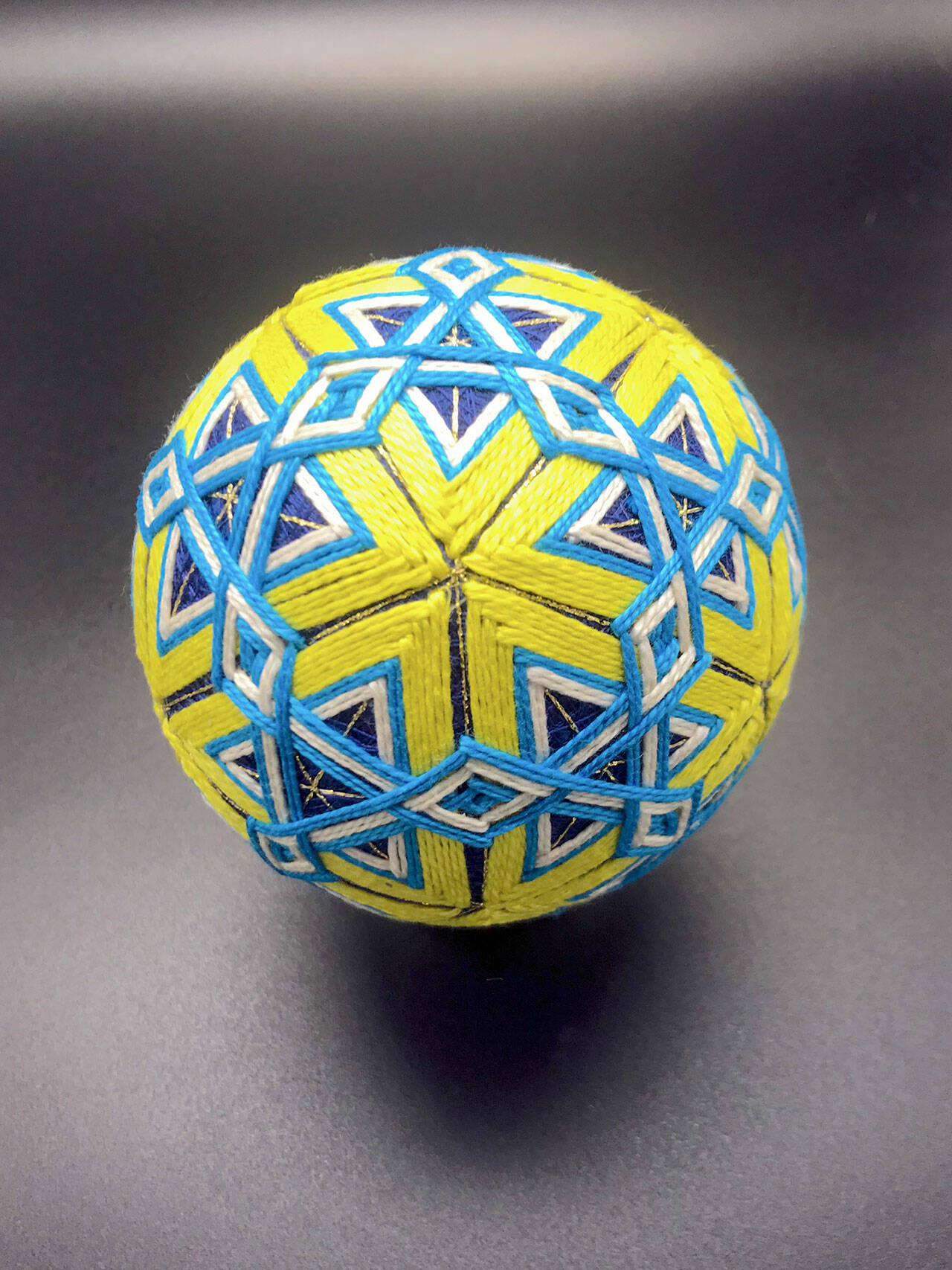Rebekah Cadorette’s collection of Temari at Port Townsend Gallery is inspired by Ukraine’s pysanky Easter eggs.